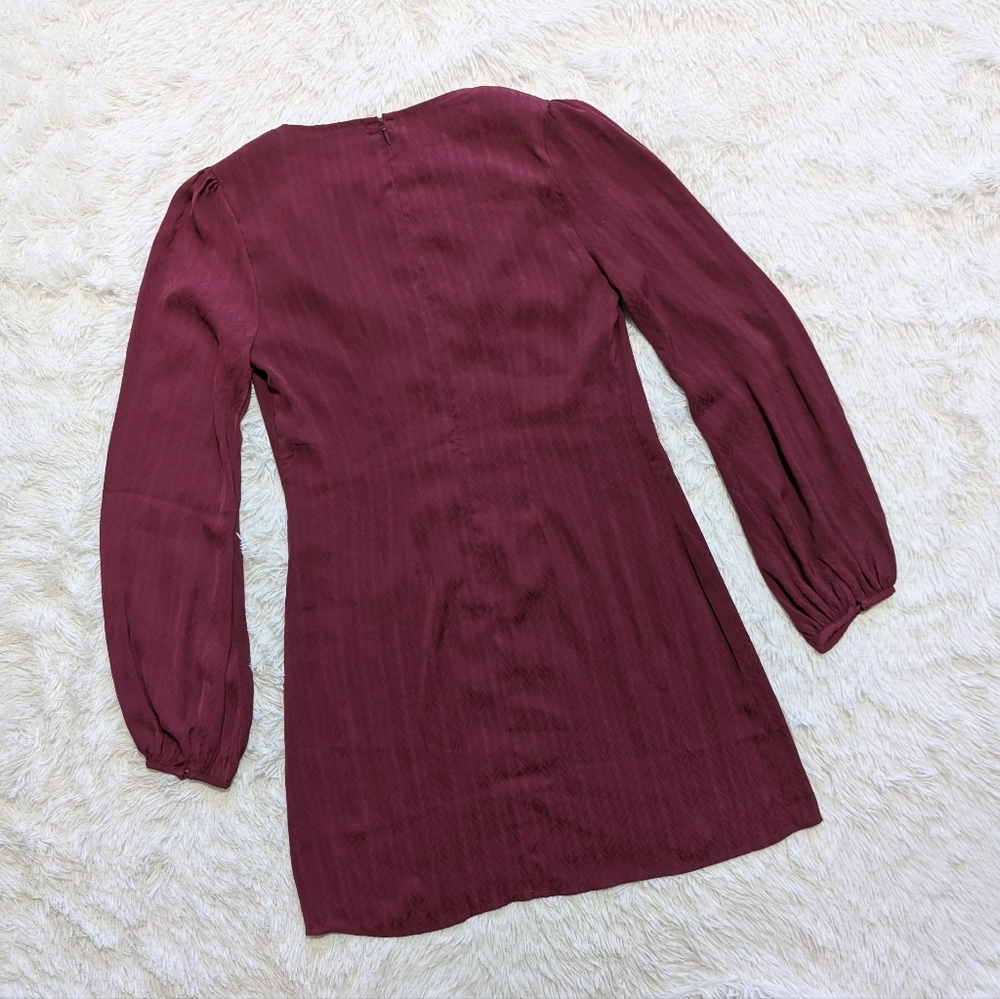 NWT Dance & Marvel Maroon Plunge Neck Vampire Goth Balloon Sleeve Dress Small - Picture 5 of 12